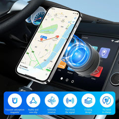 Adjustable Mechanical Vacuum Magnetic Car Suction Phone Holder With Telescopic Structure Suction Cup Magnetic Phone Mount