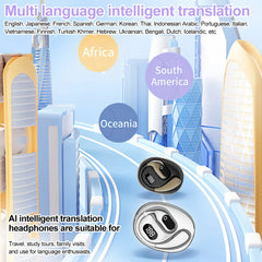 Wireless Translation Earphones 138 Languages Intelligent Real-time AI Translator Smart Voice Earbud Bluetooth Translation Device