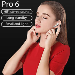 PRO6 Wireless Bluetooth Headset TWS Running Yungong New Stereo Binaural in Ear Game Gift Color