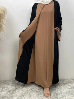 Ramadan Eid Muslim Abaya Dubai Luxury Splicing Fake Two Pieces Abayas For Women Kaftan Modest Dress Islam Caftan Marocain Femme