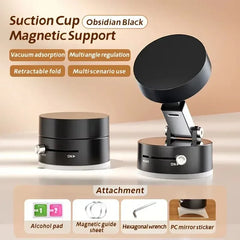 Adjustable Mechanical Vacuum Magnetic Car Suction Phone Holder With Telescopic Structure Suction Cup Magnetic Phone Mount