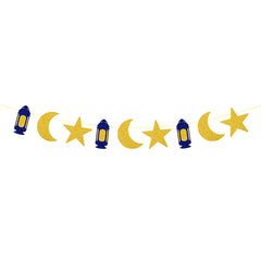 13Ft Iridescent Ramadan EID Mubarak Banner Decorations Hanging Star Moon Lamp Garlands Ramadan Mubarak Home Decor Birthday Party