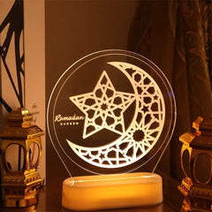 Eid Mubarak Star Moon LED Night Light