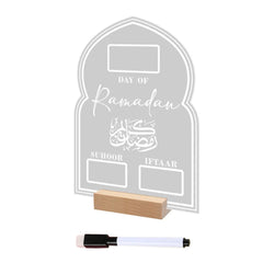 Acrylic Ramadan Countdown Calendar Board Wooden Base Household Table Eid Mubarak Party Festivals Ornament Gifts