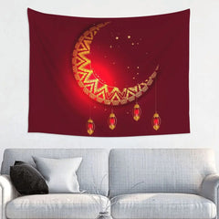 Eid Mubarak Moon Hippie Tapestry for Living Room Dorm Decoration Islamic Muslim Ramadan Tapestries Home Decor