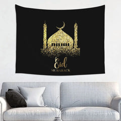 Eid Mubarak Moon Hippie Tapestry for Living Room Dorm Decoration Islamic Muslim Ramadan Tapestries Home Decor