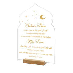 Acrylic Ramadan Countdown Calendar Board Wooden Base Household Table Eid Mubarak Party Festivals Ornament Gifts