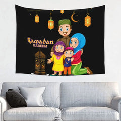 Eid Mubarak Moon Hippie Tapestry for Living Room Dorm Decoration Islamic Muslim Ramadan Tapestries Home Decor