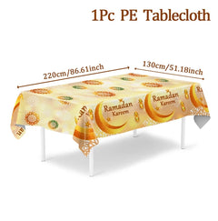 Eid Mubarak Tablecloths Ramadan Decoration 2025 for Home Islamic Muslim Party Decor Ramadan Tableware Supplies Eid Al Adha Gift