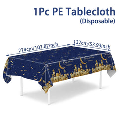 Eid Mubarak Tablecloths Ramadan Decoration 2025 for Home Islamic Muslim Party Decor Ramadan Tableware Supplies Eid Al Adha Gift