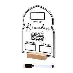 Acrylic Ramadan Countdown Calendar Board Wooden Base Household Table Eid Mubarak Party Festivals Ornament Gifts