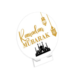 Acrylic Ramadan Countdown Calendar Board Wooden Base Household Table Eid Mubarak Party Festivals Ornament Gifts