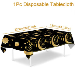 Eid Mubarak Tablecloths Ramadan Decoration 2025 for Home Islamic Muslim Party Decor Ramadan Tableware Supplies Eid Al Adha Gift