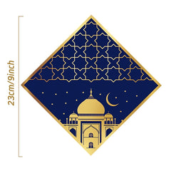 Blue Gold Eid Mubarak Disposable Paper Plate Cup Napkin Banner Eid Mubarak Islamic Muslim Festival Party Decor Supplies