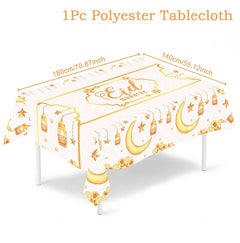 Eid Mubarak Tablecloths Ramadan Decoration 2025 for Home Islamic Muslim Party Decor Ramadan Tableware Supplies Eid Al Adha Gift