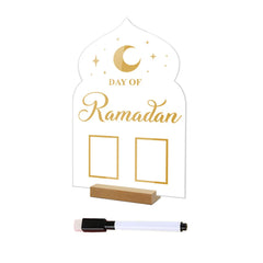 Acrylic Ramadan Countdown Calendar Board Wooden Base Household Table Eid Mubarak Party Festivals Ornament Gifts