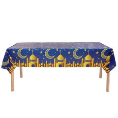 Ramadan Decor Tablecloth Eid Mubarak Disposable Waterproof Table Cover 2025 Islamic Muslim Party Home Decoration Gifts 220x130cm