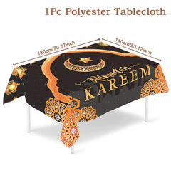 Eid Mubarak Tablecloths Ramadan Decoration 2025 for Home Islamic Muslim Party Decor Ramadan Tableware Supplies Eid Al Adha Gift