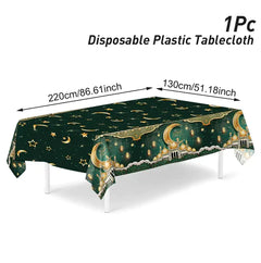 Eid Mubarak Tablecloths Ramadan Decoration 2025 for Home Islamic Muslim Party Decor Ramadan Tableware Supplies Eid Al Adha Gift